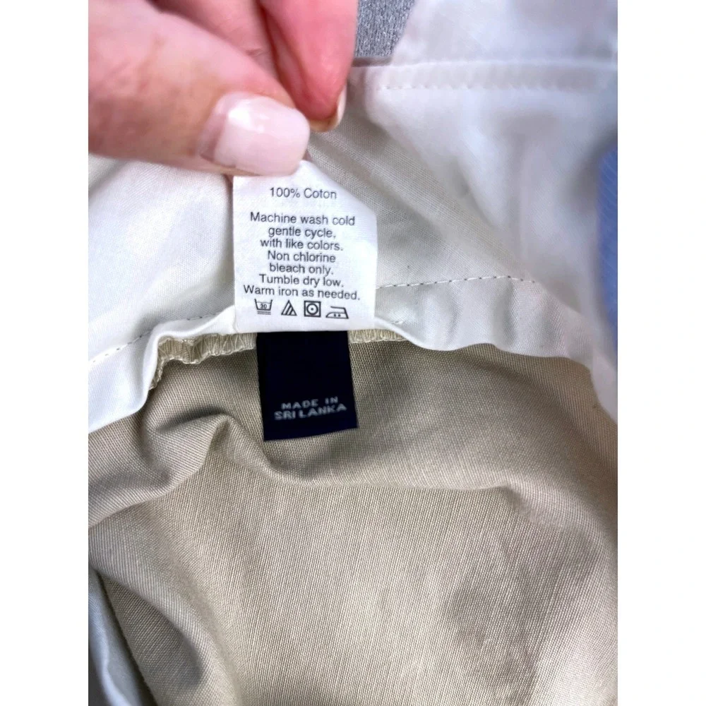 J Crew Tan Khaki Chino Pants Mens 36x32 100% Cotton Flat Front Preppy Modern